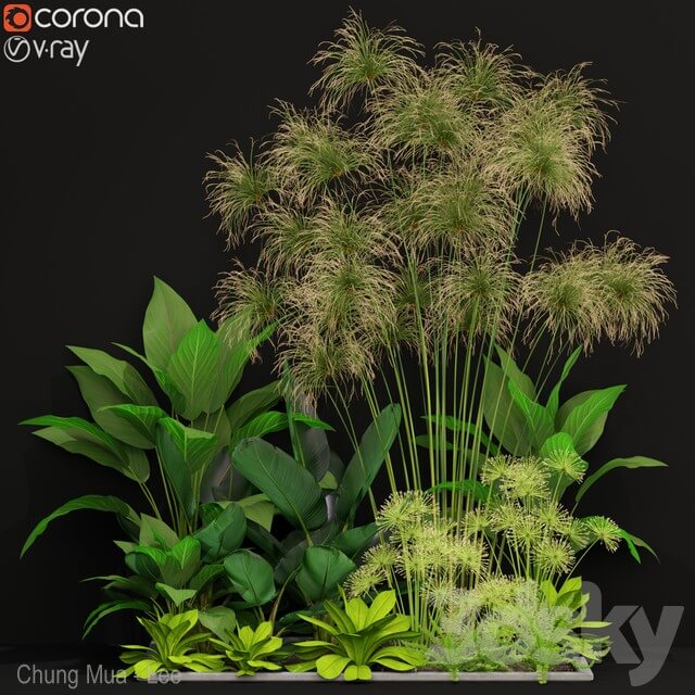 花坛里的植物组合3D模型（FBX,MAX）