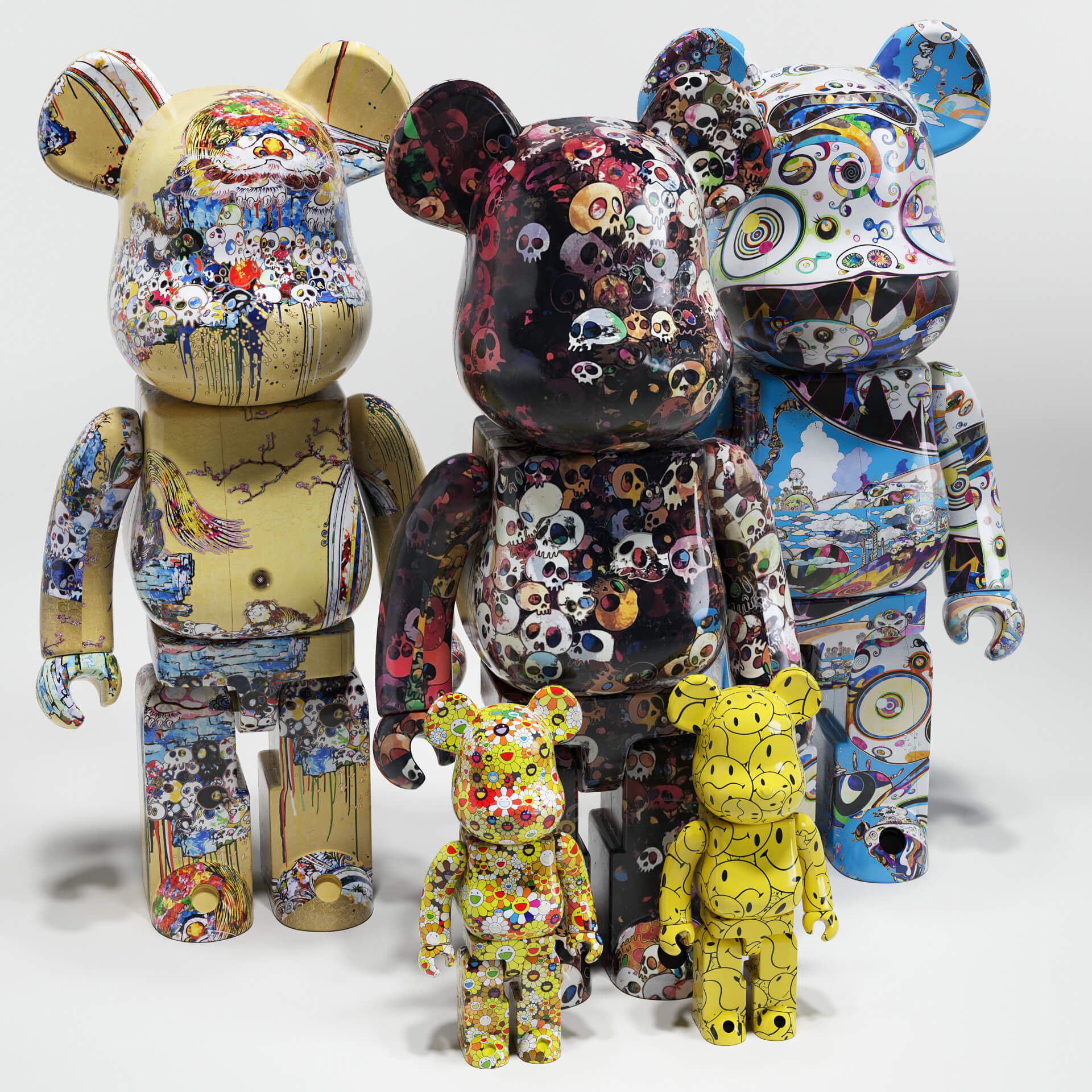 Bearbrick Murakami 2潮玩 摆件3D模型（OBJ,FBX,MAX）