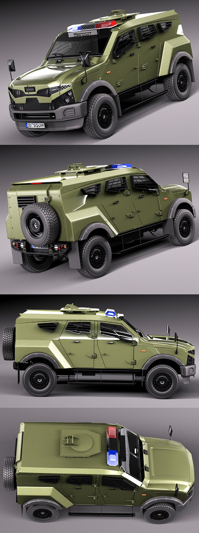 Oshkosh沙猫装甲车3D模型（OBJ,FBX,MAX）