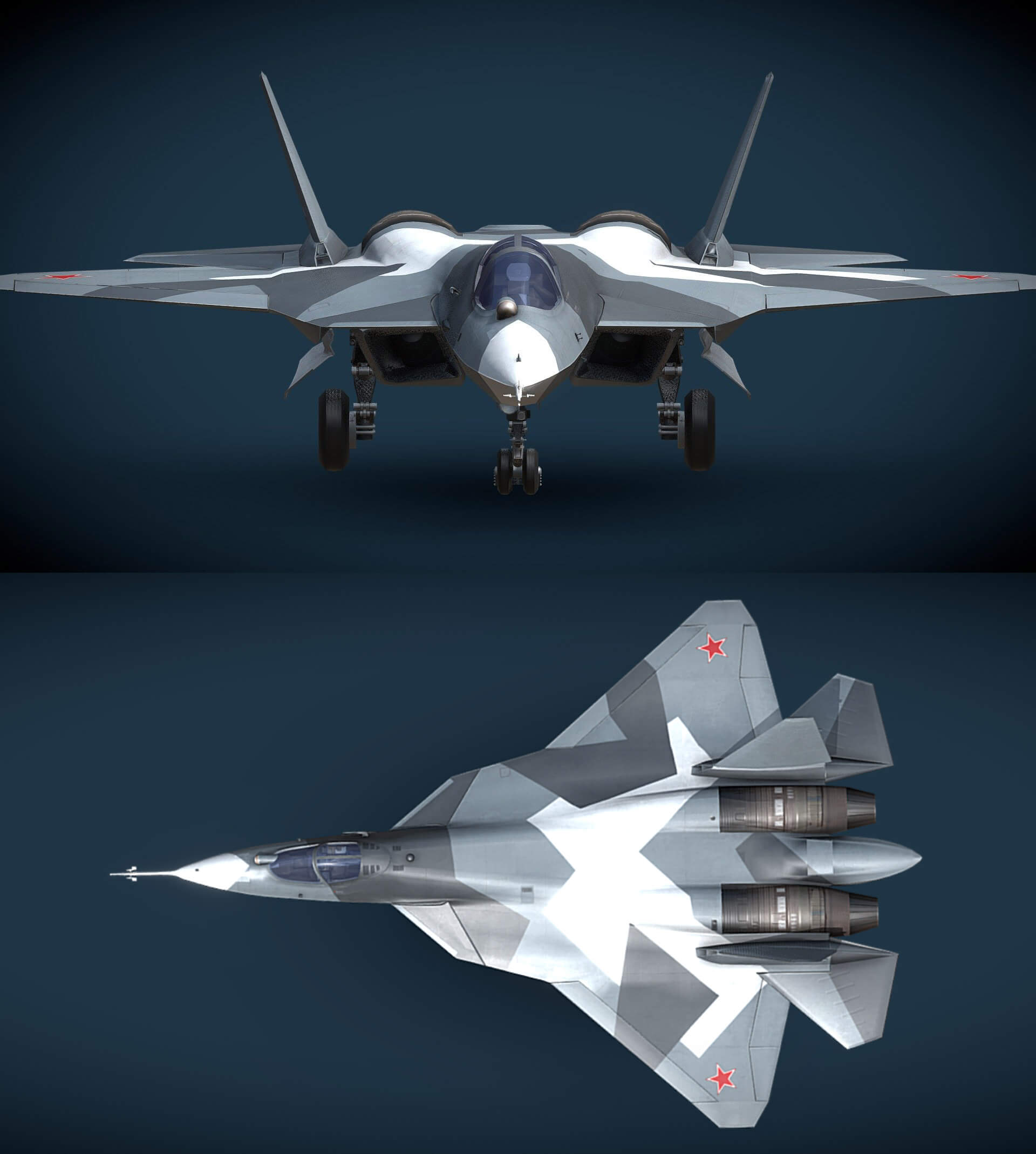 PAK FA Su-57 T-50俄罗斯苏-57战斗机3D模型（OBJ,FBX,MAX,C4D,LWO）