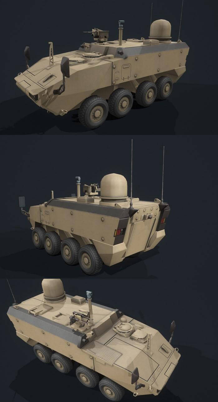 LAV-700新型轮式装甲车3D模型（OBJ,FBX,MAX）