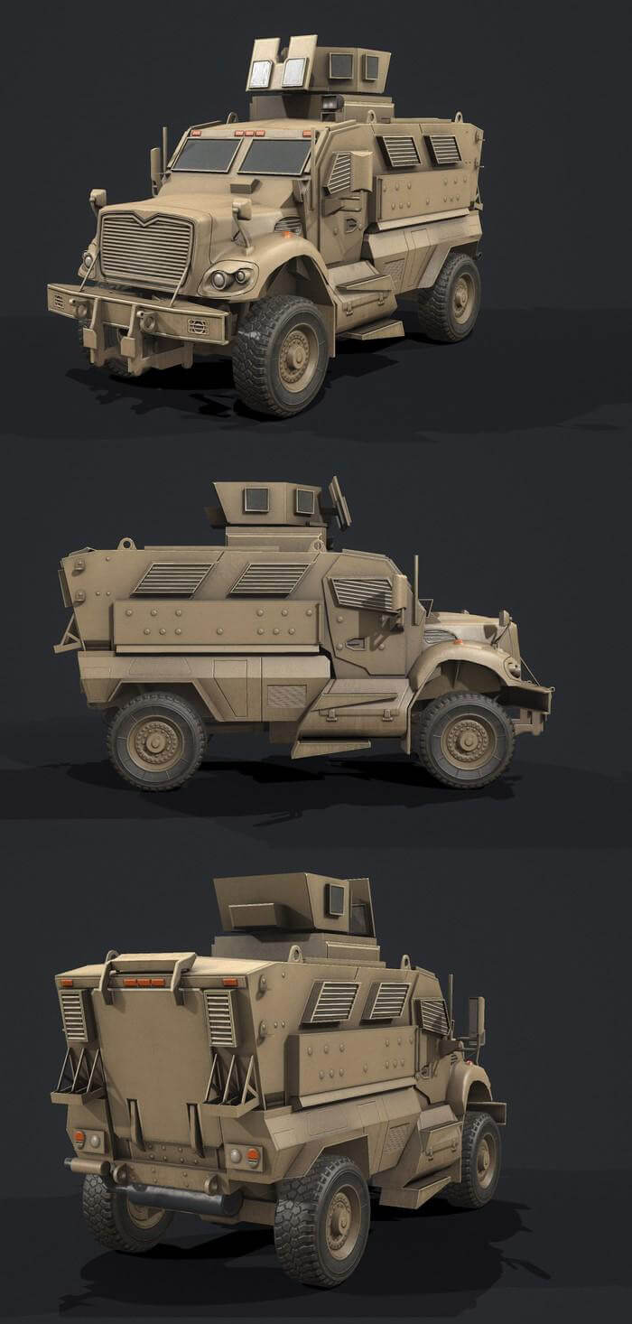 MaxxPro MRAP装甲车3D模型（OBJ,FBX,MAX）