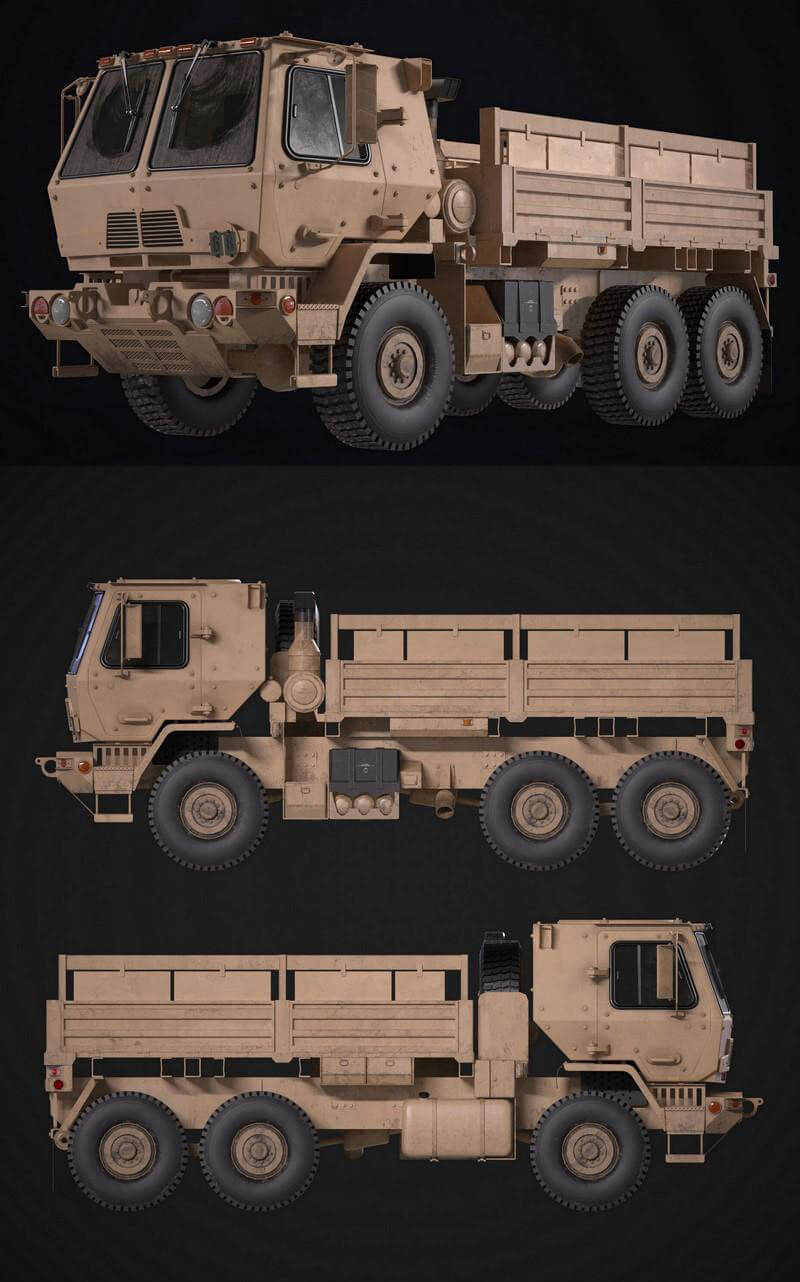 FMTV M1083-A2军车3D模型（OBJ,FBX,MAX）