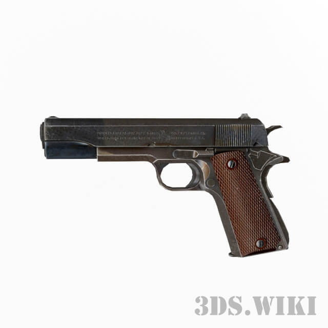 柯尔特M1911手枪3D模型（FBX,MAX）