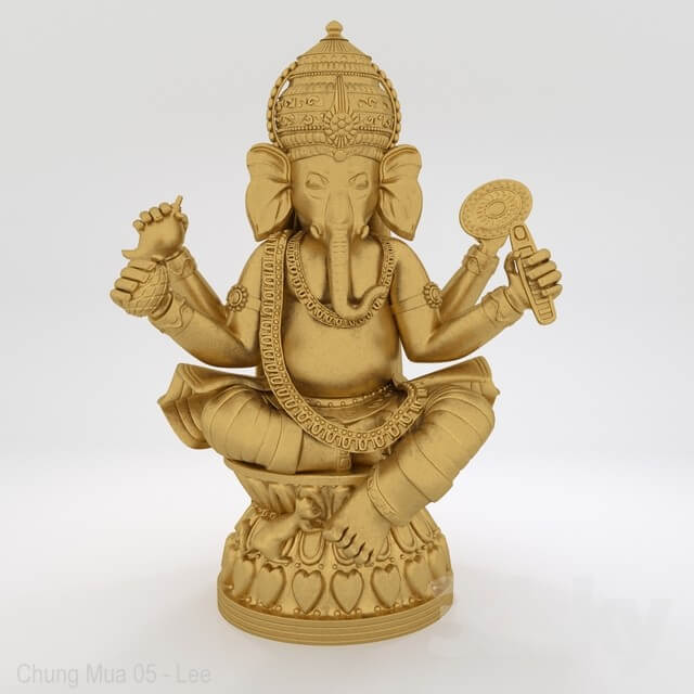 Ganesh象神甘尼什像3D模型（OBJ,FBX,MAX）