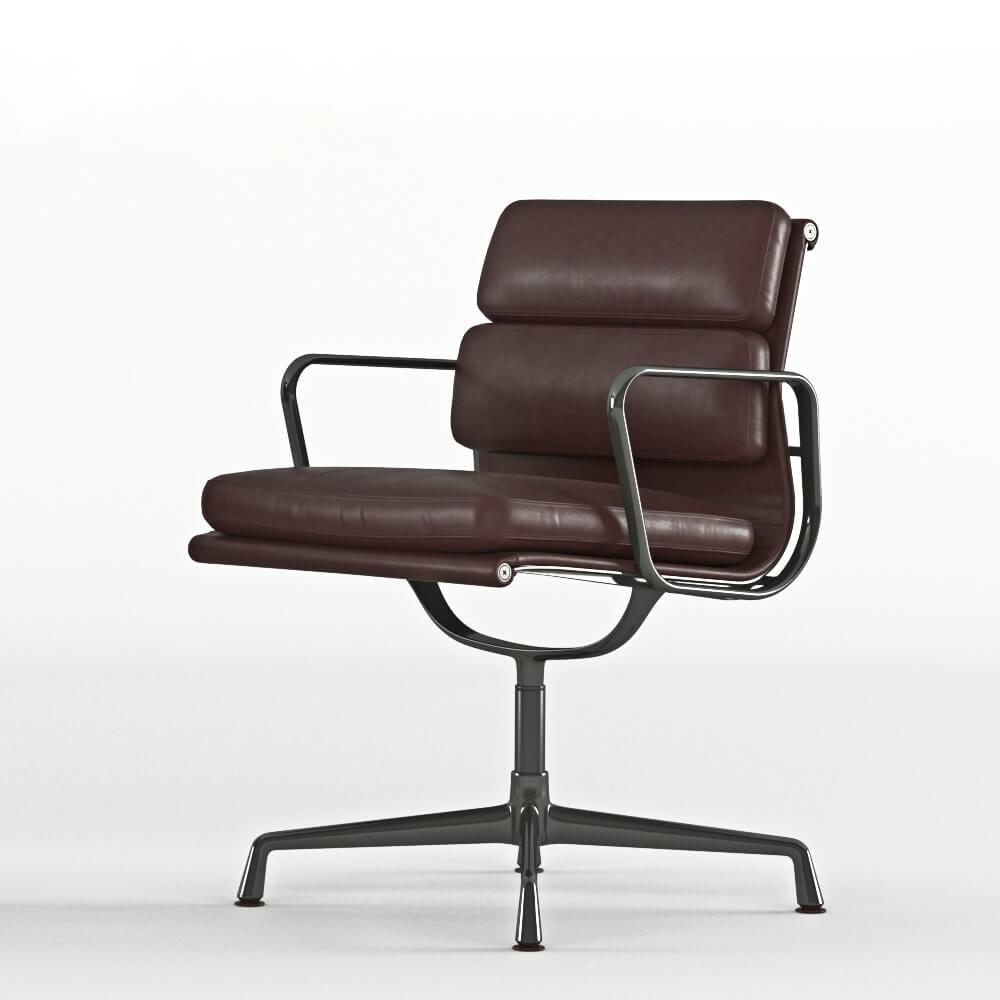 深棕色皮革滑动办公椅3D模型（OBJ,FBX,MAX）