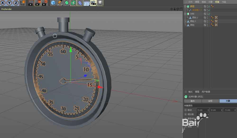 C4D怎么创建秒表模型? C4D秒表模型的建模方法