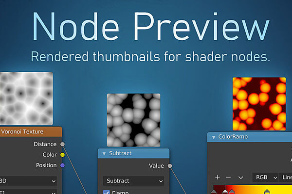 Blender必备插件 Node Preview V1.15 材质节点预览插件免费下载