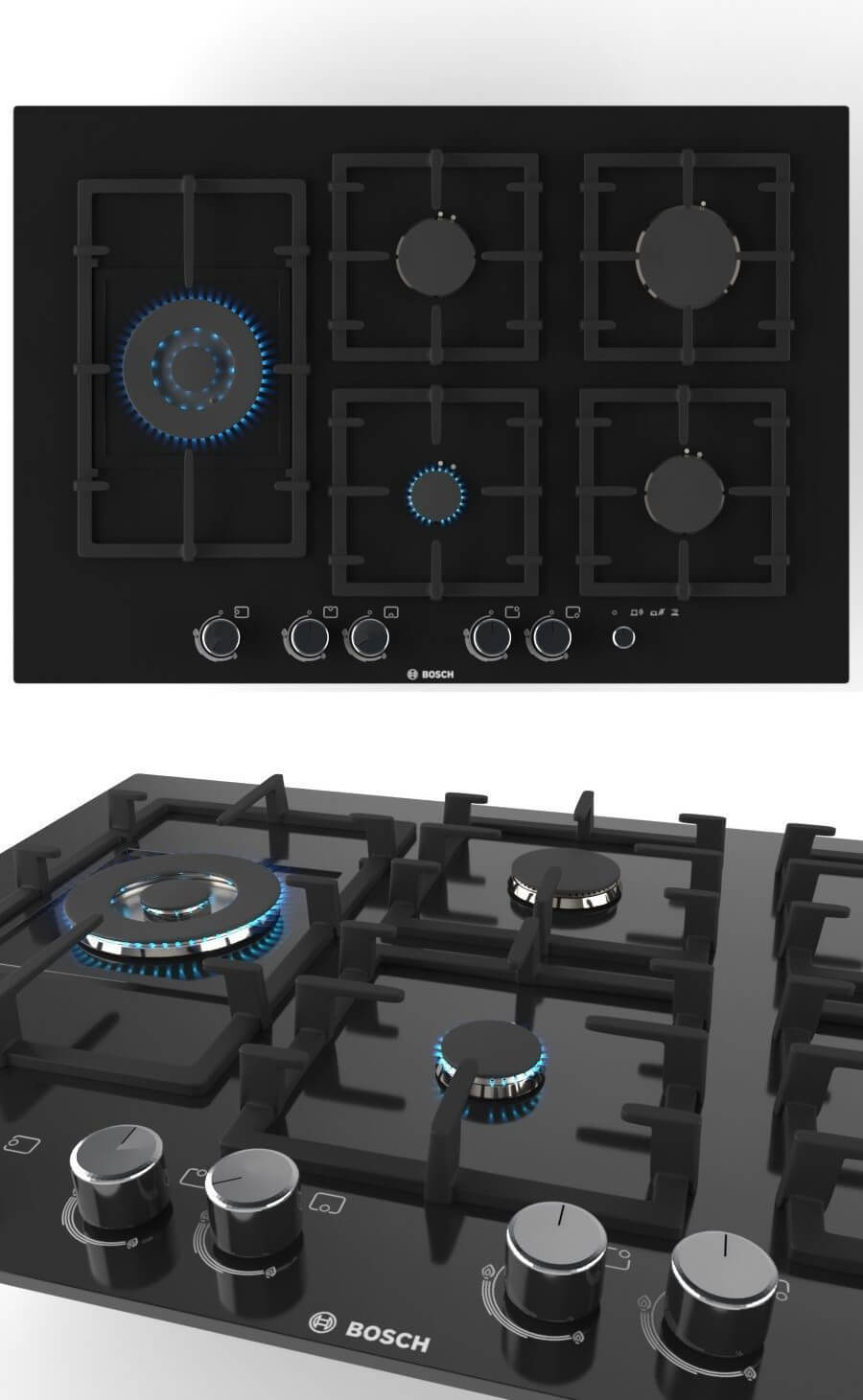 博世Bosch PPS816M91E燃气灶3D模型（FBX,MAX）