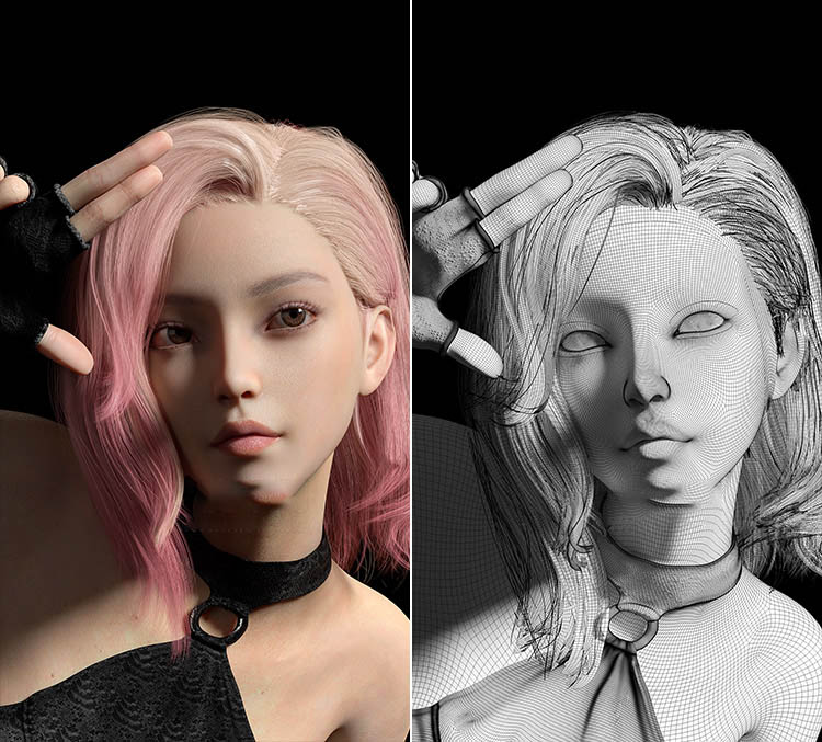 3D卡通下载 人物女孩c4d工程模型