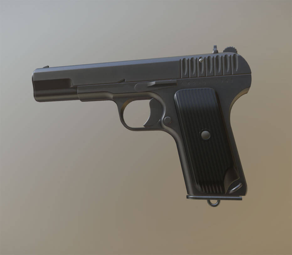 TT33手枪3D模型下载 (FBX,MAX,OBJ)