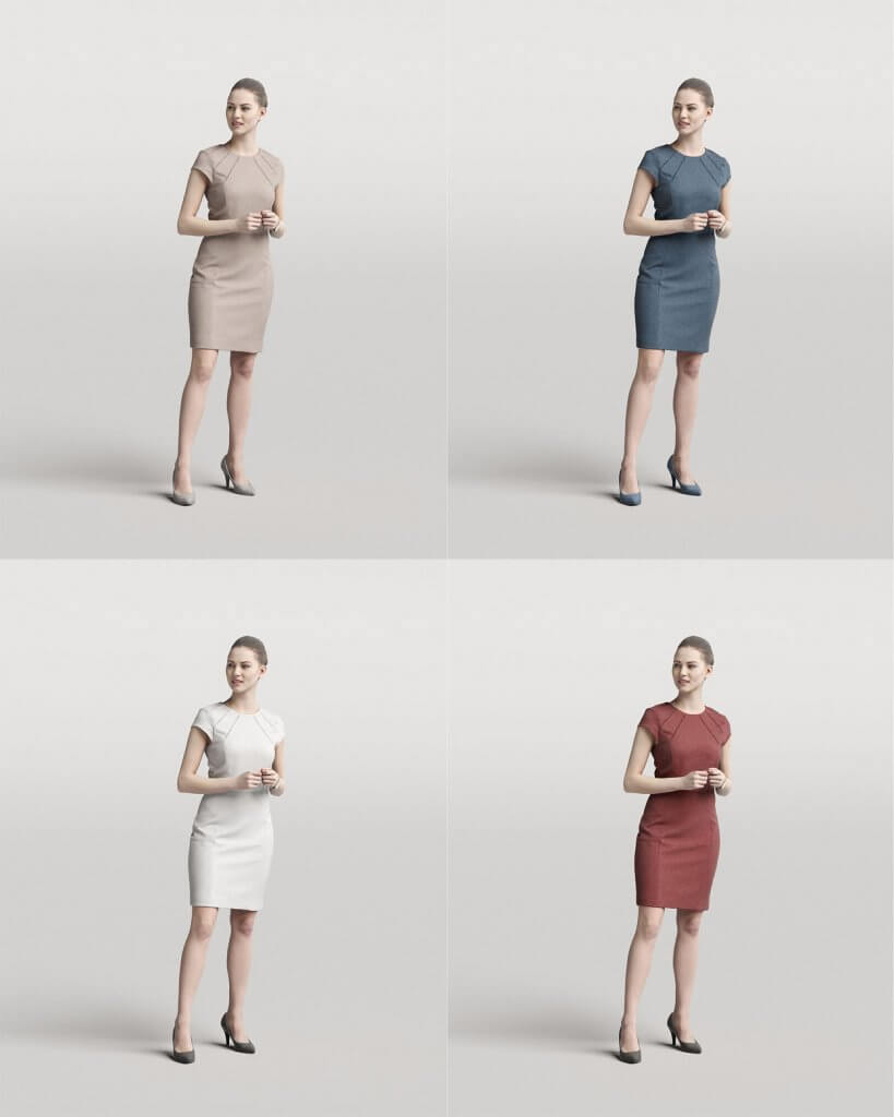站立的优雅女性3D模型（OBJ,FBX,MAX）