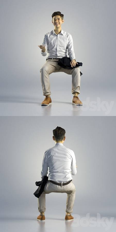 商务坐姿的男人3D模型（OBJ,FBX,MAX）
