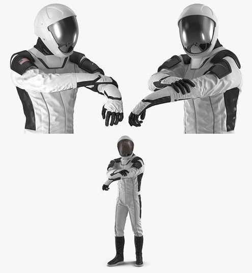 未来风格太空人宇航服3D模型下载 (fbx,max)