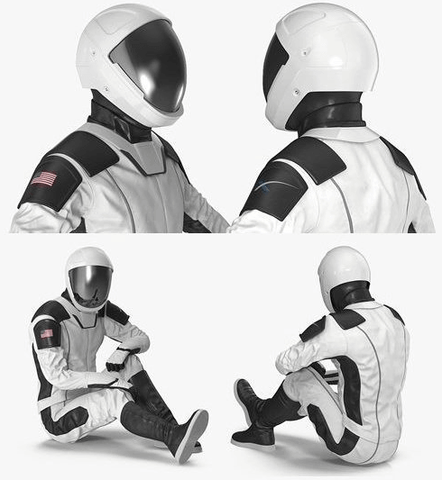 未来风格太空人宇航服3D模型下载 (fbx,max)