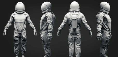 Blender打造的太空人宇航服3D模型下载 (OBJ,Blend)