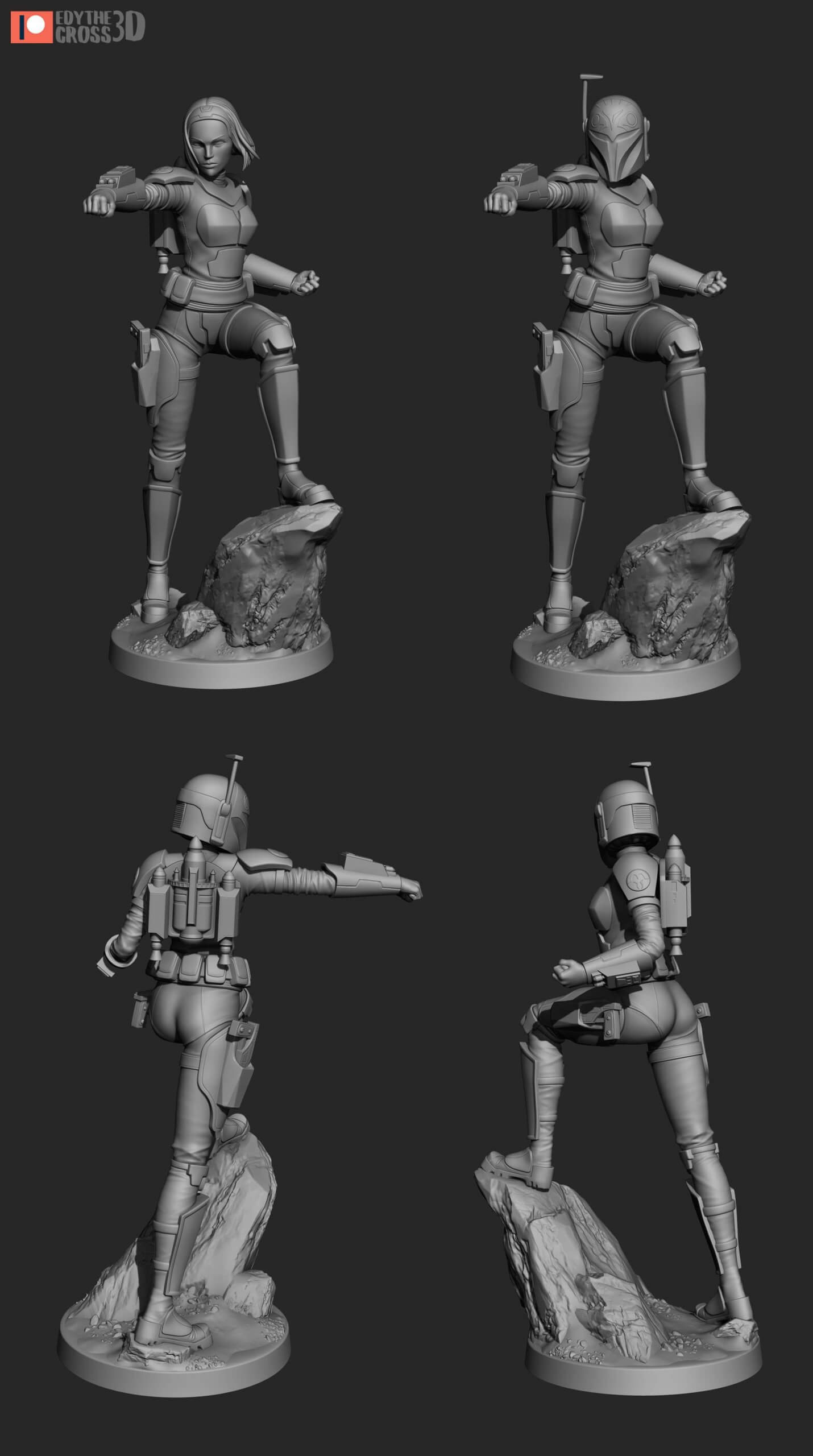 星球大战曼达洛人 Bo Katan 人物3D雕刻模型下载（STL）