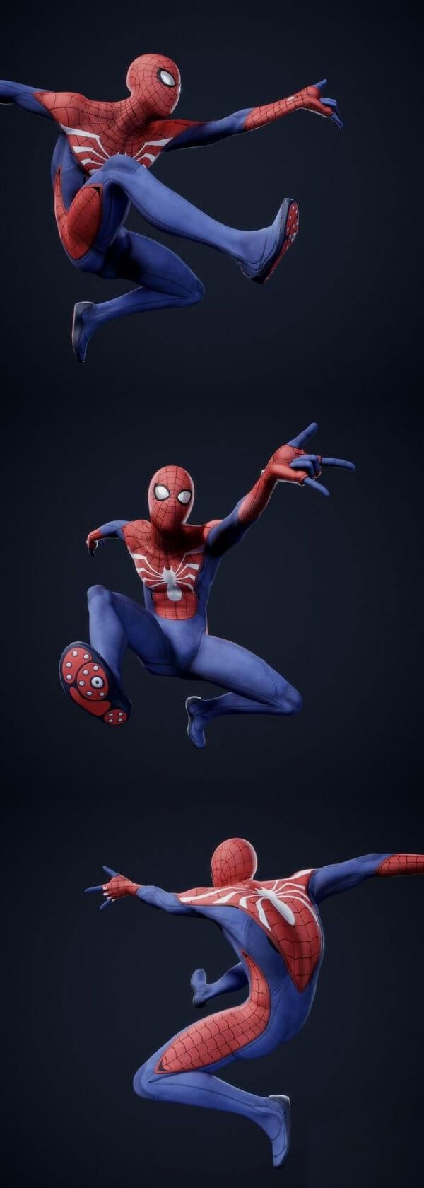 飞跃中的蜘蛛侠3D模型下载（OBJ,MAX,FBX含PBR材质）
