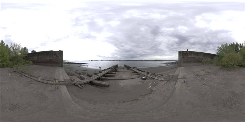 废弃的码头全景图hdri贴图下载