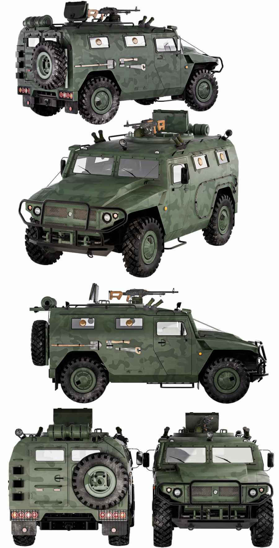Gaz Tiger M 23115虎式装甲车3D模型（OBJ,FBX,MAX）