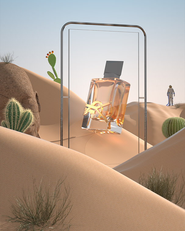 沙漠香水场景工程香水C4D模型