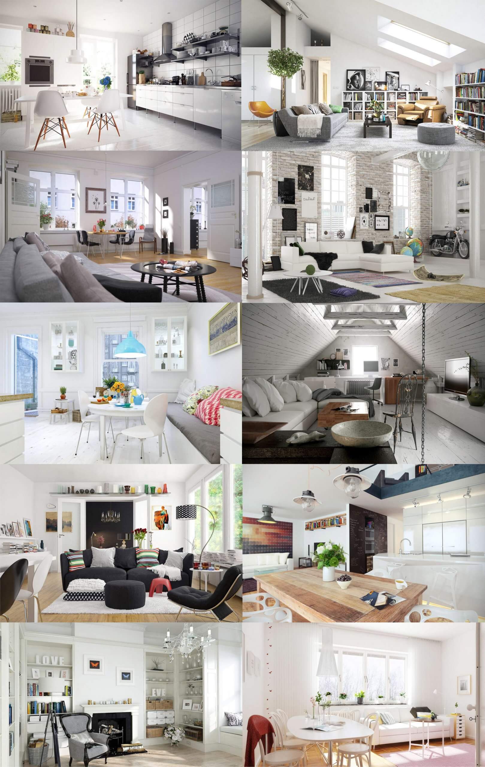 10组带纹理的家居室内场景3D模型合集（MAX）