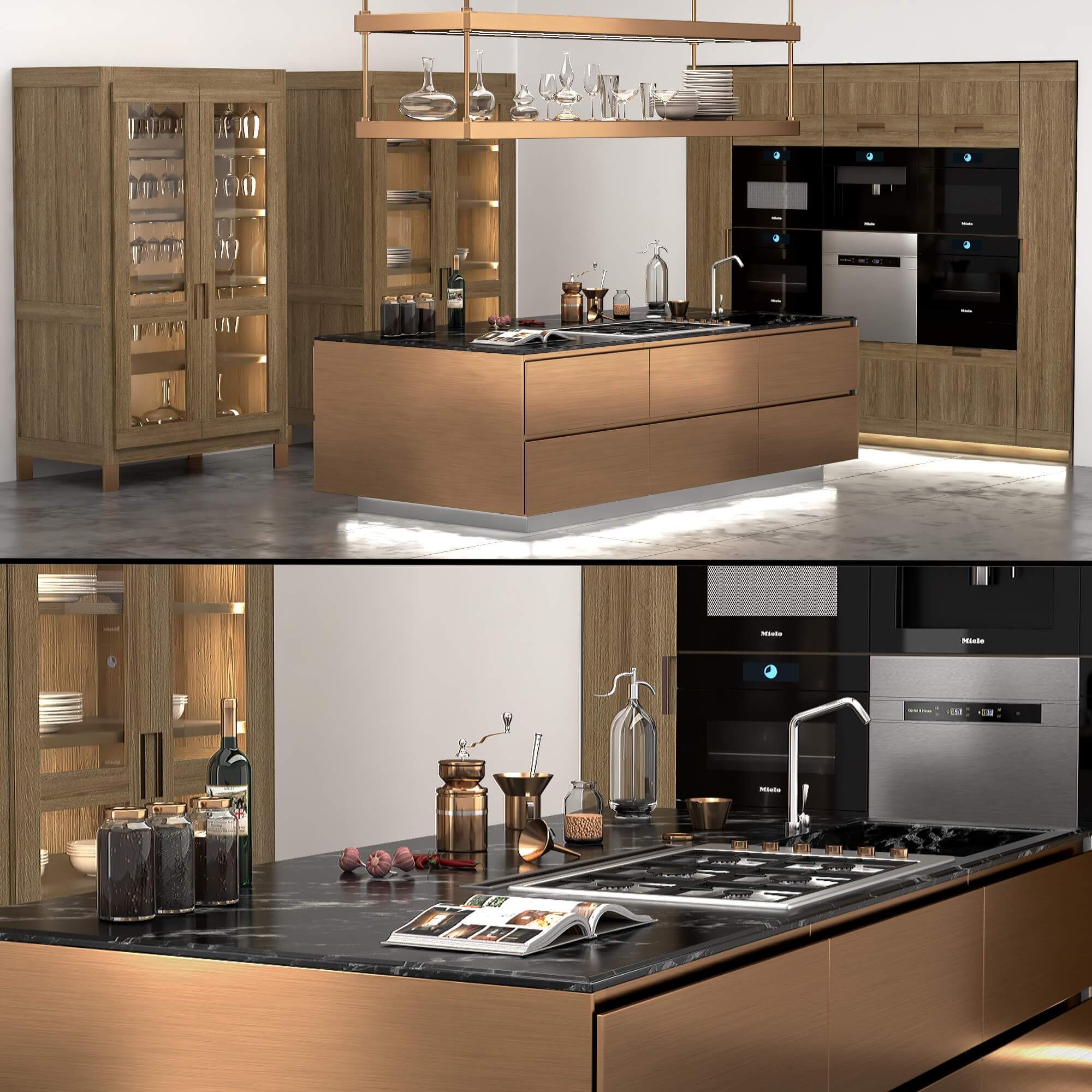 意大利Arclinea现代橱柜设计厨房设计3D模型（OBJ,FBX,MAX）