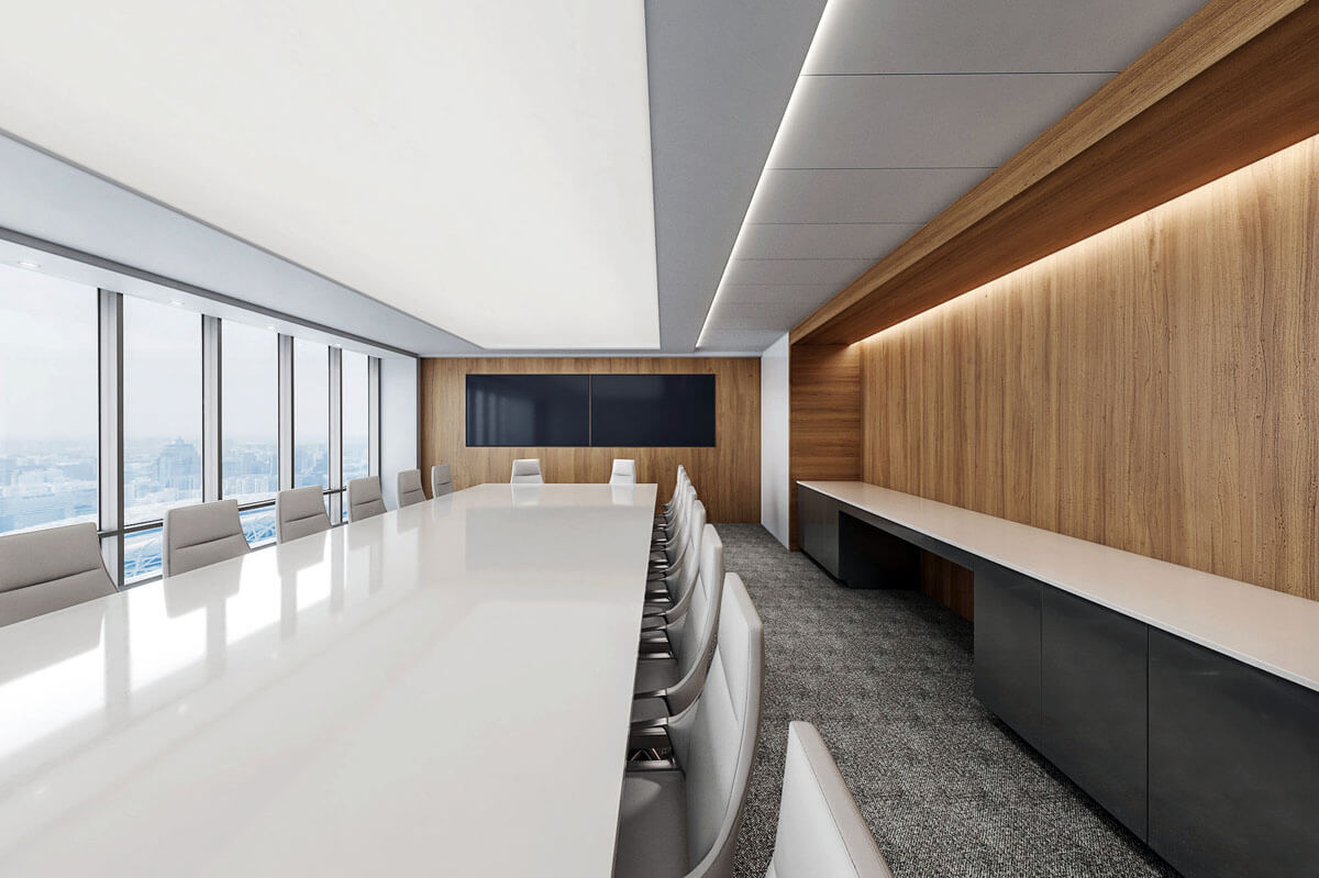 敞亮的空办公室会议室3D场景模型下载（FBX,OBJ,MAX）