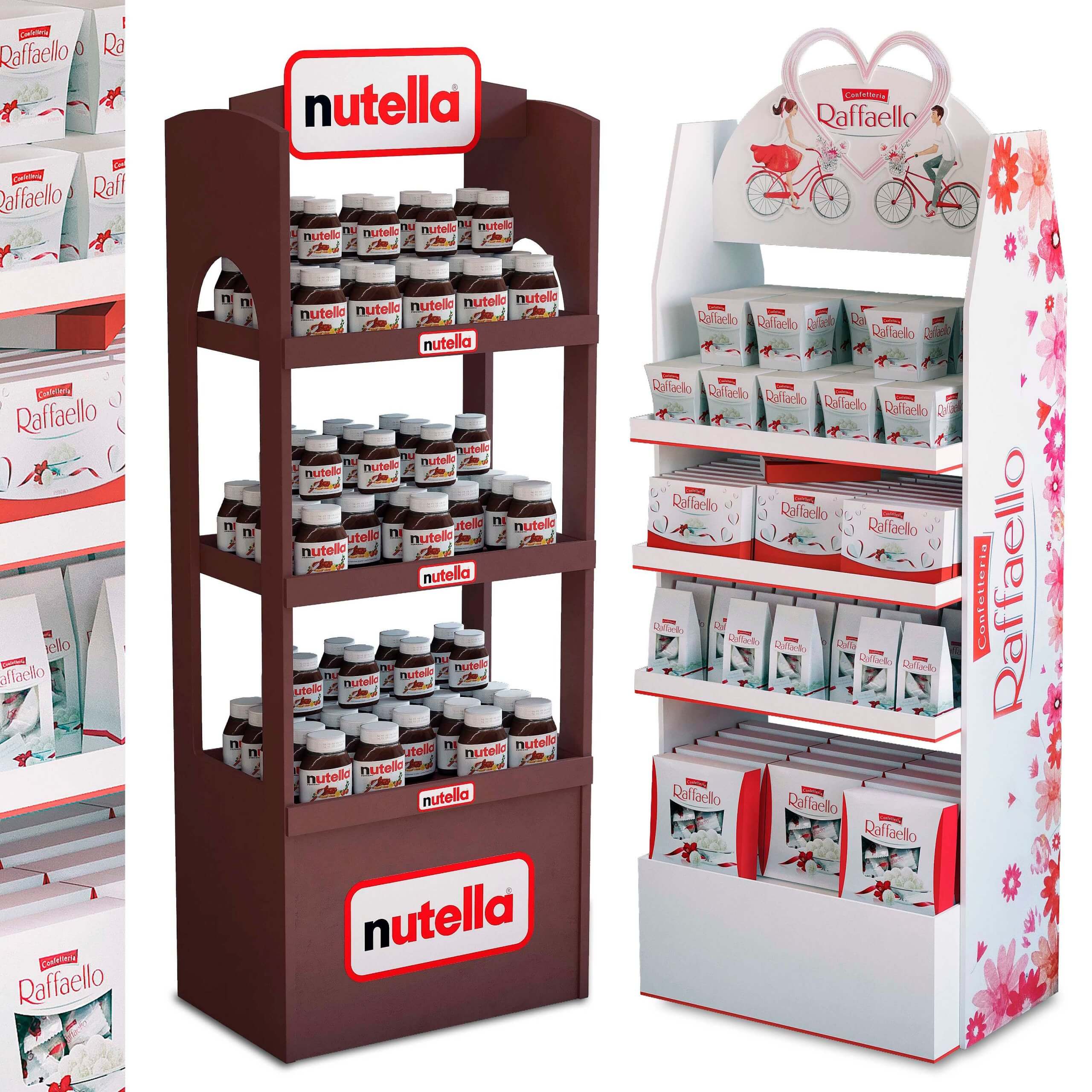 摆满Nutella巧克力 糖果等食品的货架3D模型（OBJ,FBX,MAX）