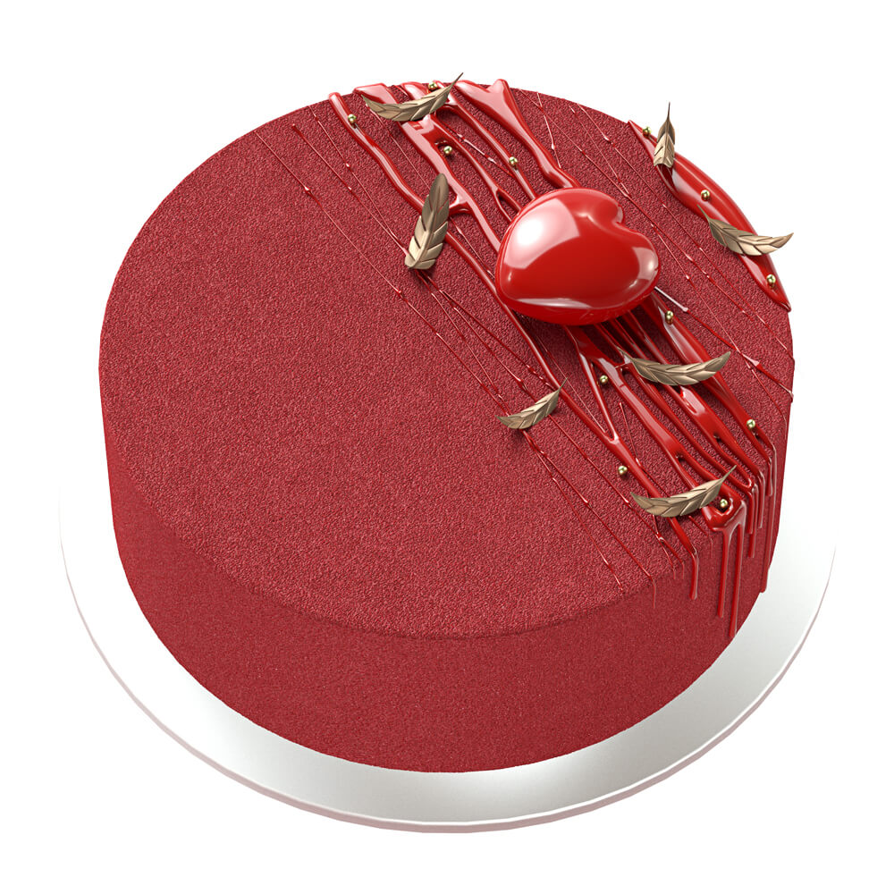红色圆形蛋糕3D模型（OBJ,MAX）