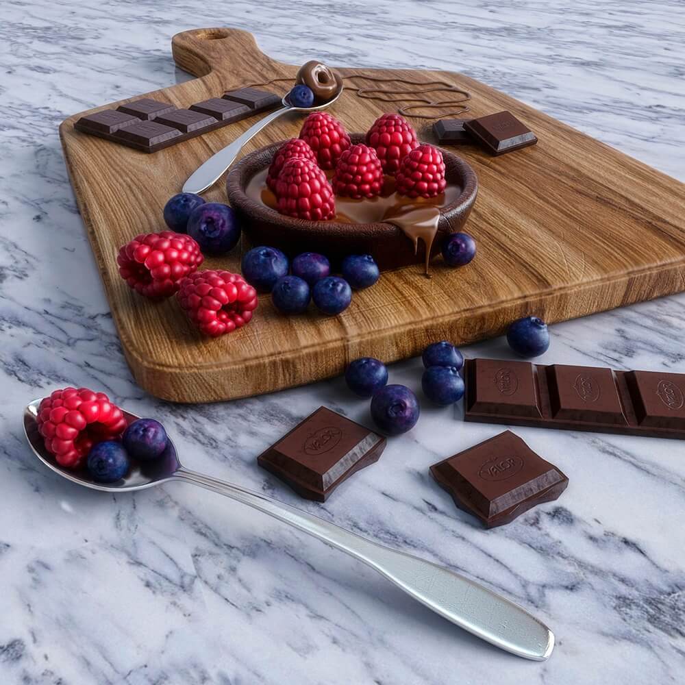 巧克力和蓝莓树莓3D模型（OBJ,FBX,MAX）