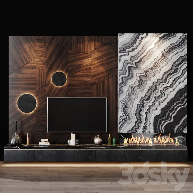 电视和电视背景墙电视柜等其它家具装饰3D模型（FBX,MAX）
